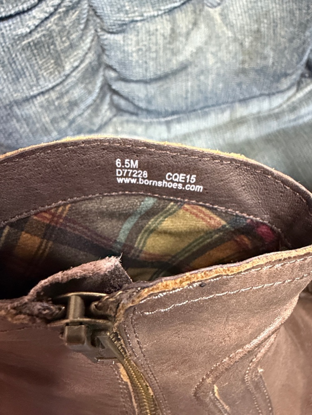 Born Brown Leather Women’s Zip Up Ankle Boots - Picture 4 of 16
